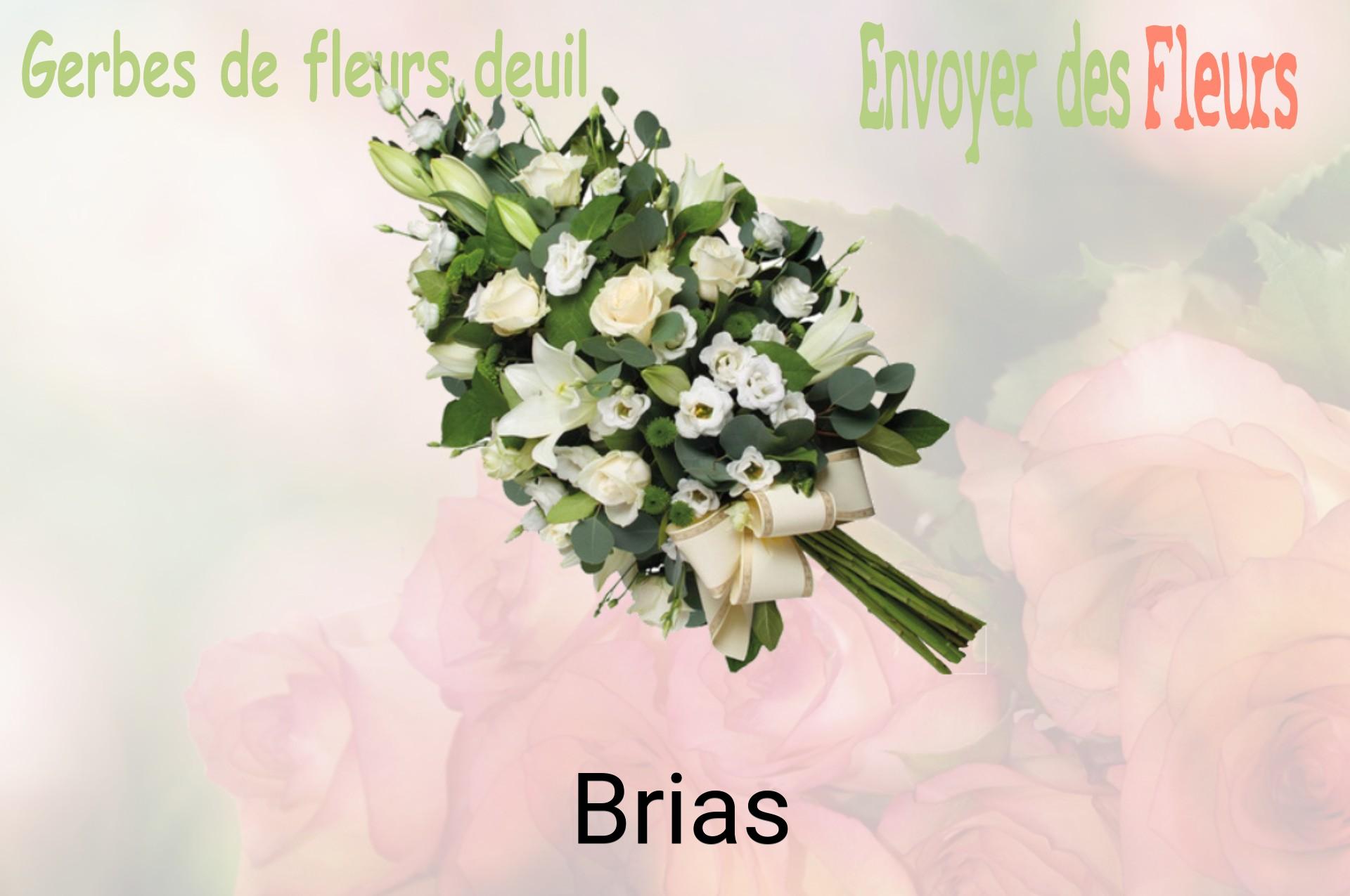 Gerbe de fleurs de deuil livrée à Brias